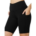 thumbnail image 1 of Deago Yoga Shorts for Women High Waist Workout Shorts Tummy Control Running Biker Shorts with Side Pockets (Black, L), 1 of 8