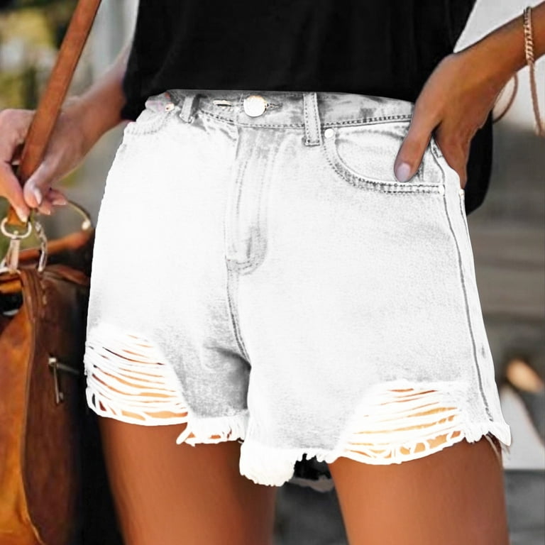 Pxiakgy Women High Waisted Skinny Stretchy Denim Shorts Casual