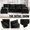 thumbnail image 4 of Wiilayok 110" Chenille U Shaped Sectional Sofa Couches,Modular Sectional Sofa Set with Double Chaise for Living Room,Black, 4 of 8