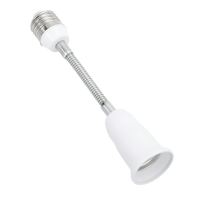 Extensor de Socket de Luz Uxcell de 7.9 pulgadas E26/E27, Extensión de Socket de Bombilla para Lámparas de Base de Tornillo Mediana, Blanco