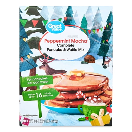 Great Value Peppermint Mocha Complete Pancake & Waffle Mix, 16 oz