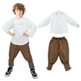 thumbnail image 1 of Conjunto de disfraz de pirata medieval Prebene para niños, blanco y marrón, 10-12T, 1 of 6