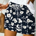 thumbnail image 4 of Mujeres Pantalones Cortos con Bolsillos Impresos Detalle Vendaje, Casual Y Suelto Ajuste Pantalones Cortos de las Mujeres para el Verano, 4 of 5