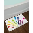 thumbnail image 2 of Colorful Bath Mat, Rainbow Colored Shooting Stars Illustration on Plain Backdrop Art Print, Plush Bathroom Decor Mat with Non Slip Backing, 29.5" X 17.5", White and Multicolor, by Ambesonne, 2 of 2