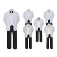 thumbnail image 2 of 5-7pc Formal Black White Suit Set Coral Bow Necktie Vest Boy Baby Sm-20 Teen, 2 of 3