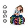 thumbnail image 2 of Leopard Print Storage Toy Bag Chair, Modernized Panther Leo Skin Wild Big Cats in Gradient Rainbow Tones Print, Stuffed Animal Organizer Washable Bag, Large Size, Purple, by Ambesonne, 2 of 3