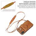 thumbnail image 3 of Crossbody Wallet Back Case for iPhone X/XS with Card Holder, Vintage Premium PU Leather Case with Long Shoulder Strap, Purse Shockproof Flip Phone Cover for iPhone X/XS, Brown, 3 of 12