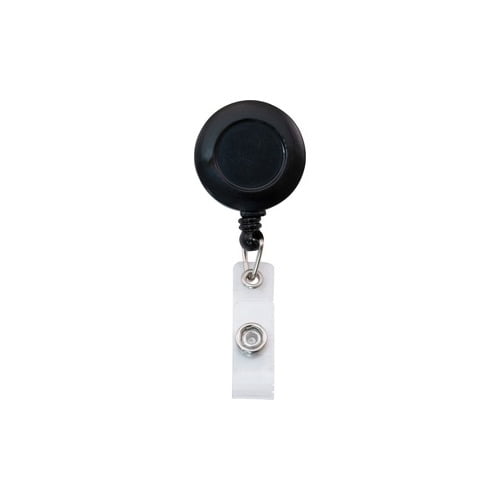Advantus Snap Clip Retractable ID Reel - 25 / Pack - Black - Sturdy Advantus Snap Clip Retractable ID Reel - 25 / Pack - Black - Sturdy