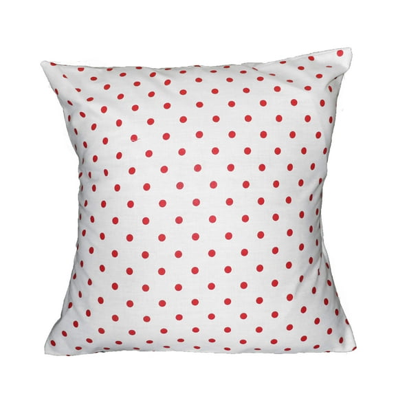 Cotton Small Polka Dots Decorative Throw Pillow/Sham Cushion Cover Red on White