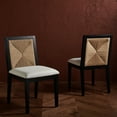 thumbnail image 2 of Safavieh Couture Emilio Modern Adult Wood, Woven Paper, Fabric, Foam Solid Print Dining Side Chair, Black/Natural (Set of 2), 2 of 15