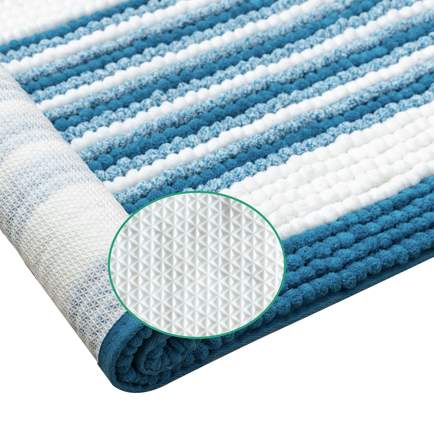 Phantoscope Bathroom Rugs 20 x 30 in, Quick Dry Soft Chenille Bath Mats with Non Slip Backing, Turquoise