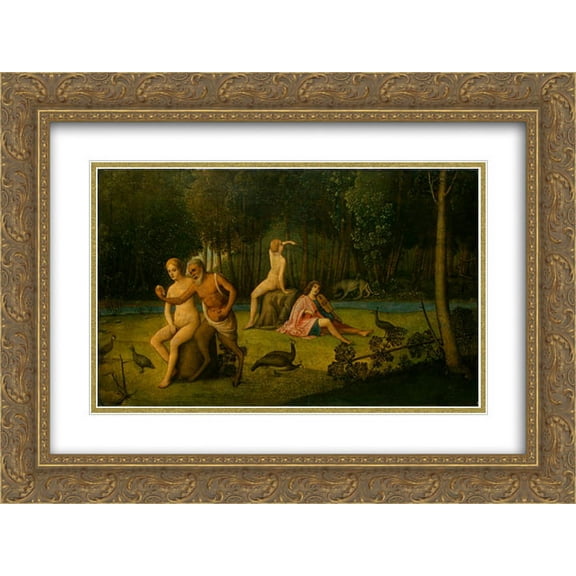 Giovanni Bellini 2x Matted 24x18 Gold Ornate Framed Art Print 'Orpheus'