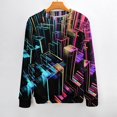 thumbnail image 2 of Geometric Lattice Fall Fashion 2024 Long Sleeve Crew Neck Business Casual Pullover Tops Trendy for Men And Women, 2 of 6
