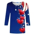 thumbnail image 5 of Independence Day Shirt,Cadancy Plus Size Tee Tops for Women Dressy 3X,Cute Clothing Blouses Cotton Round Neck,Red and White Graphic Tee ,Patriotic Memorial Day,Blusas Para Mujer Blue L, 5 of 5