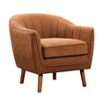 thumbnail image 3 of Mid-century Modern Chair In Rust Color, Textured Fabric Covering, Solid Wood Frame, Pocket Coils Foam Padding, 29.75" Package Depth Accent Chair, Style, Legs, Channel Stitched Back, 20.5" Seat, 3 of 4