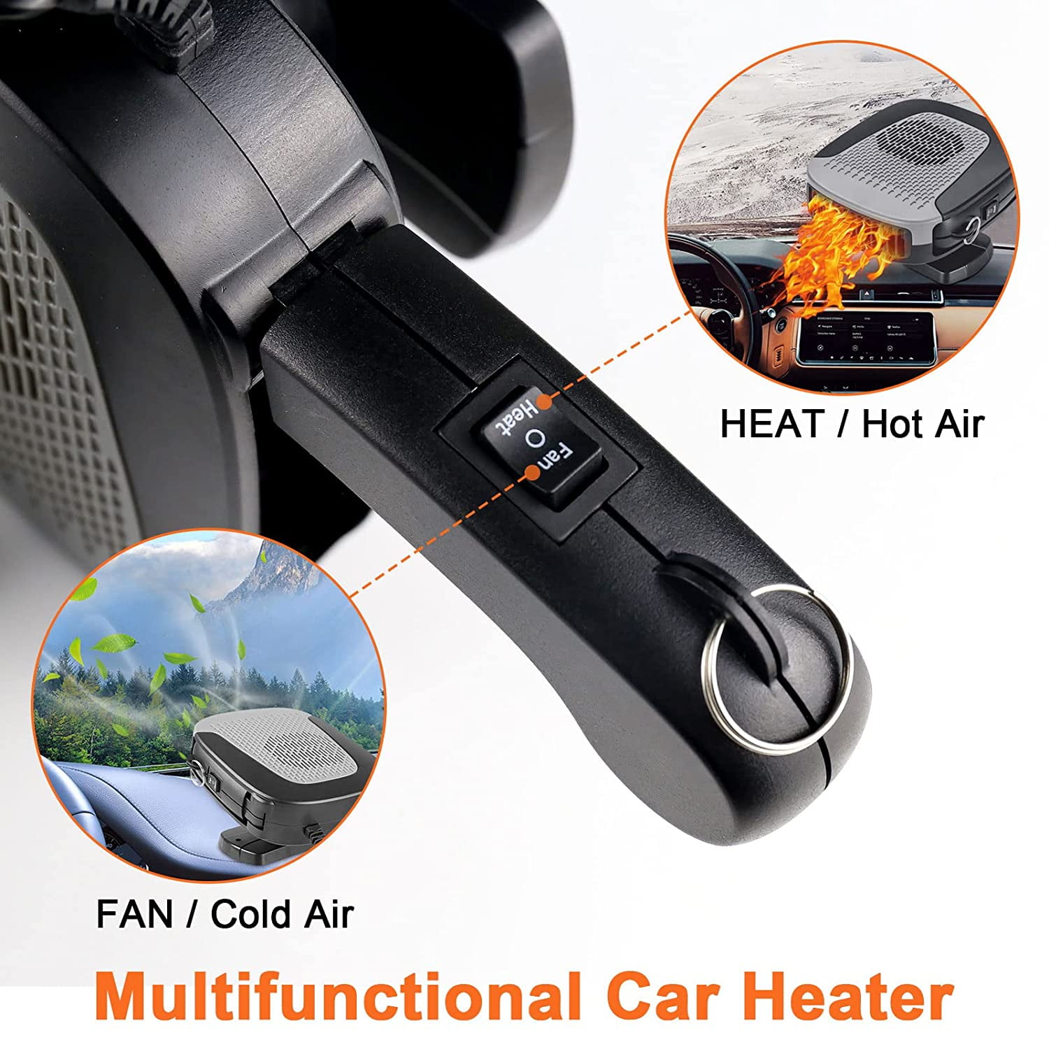 Datanly Portable Car Heater 12V Car Heater That Plugs into Cigarette  Lighter, Defroster for Car Windshield, 150W 2 in 1 Heating and Cooling Fast