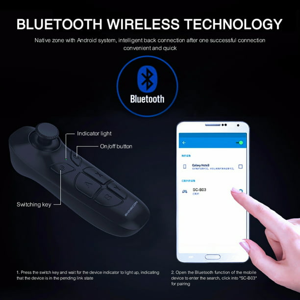 VR Remote Controller Bluetooth Control VR Video, Game, Selfie, Flip E-Book/PPT/Nook Page, Mouse, Virtual Reality Headset PC Tablet Laptop iPhone Phone - Walmart.com