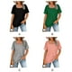 thumbnail image 3 of Camiseta de algodón Jumpingount Cuello cuadrado para mujer Gris METRO, 3 of 6