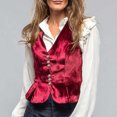 thumbnail image 2 of Womens Vintage Velvet Vest One Button V Neck Suit Waistcoat Dressy Lady Sleeveless Blazer Jacket, 2 of 6