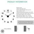 thumbnail image 3 of Luxtrada Frameless Wall Clock, Large Modern 3D Mirror Wall Clock Mute Diy Wall Stickers For Living Room Bedroom Home Decoration (Black), 3 of 8