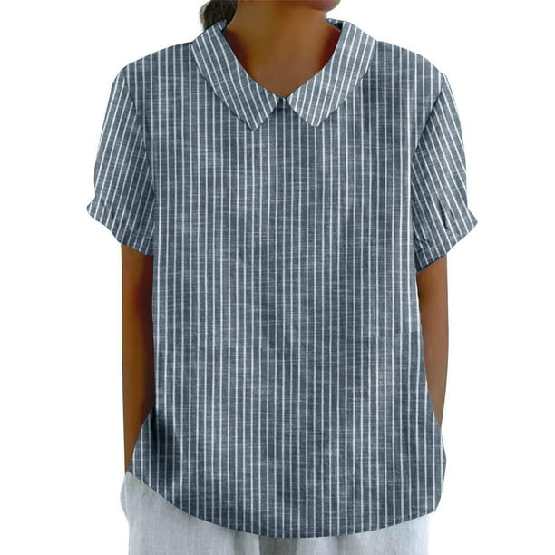 Vestidos Casuales Para Mujer, Blusas De Mujer De Moda Moda de verano para mujer, cuello en V, manga tres cuartos, color liso