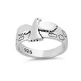 thumbnail image 2 of 925 Sterling Silver Oxidized Platinum Plated Flying Dove Women Valentines Day Gifts Ring, 2 of 4