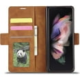 thumbnail image 2 of Premium PU Leather Flip Folio Case for Samsung Galaxy Z Fold 4, Protective Case with Kickstand Card Slot Holder Hidden Magnetic Closure Shockproof Durable Wallet Cover - Brown, 2 of 14