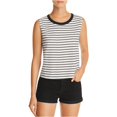 thumbnail image 1 of Camiseta sin mangas a rayas Aqua para mujer, blanca, mediana, 1 of 2