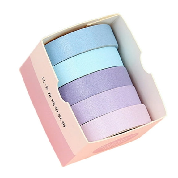 5Rolls Decorative Tape Water Paper Tape Aesthetic Tape for Craft Scrapbooking Photo Frame Journal 10mmX2M