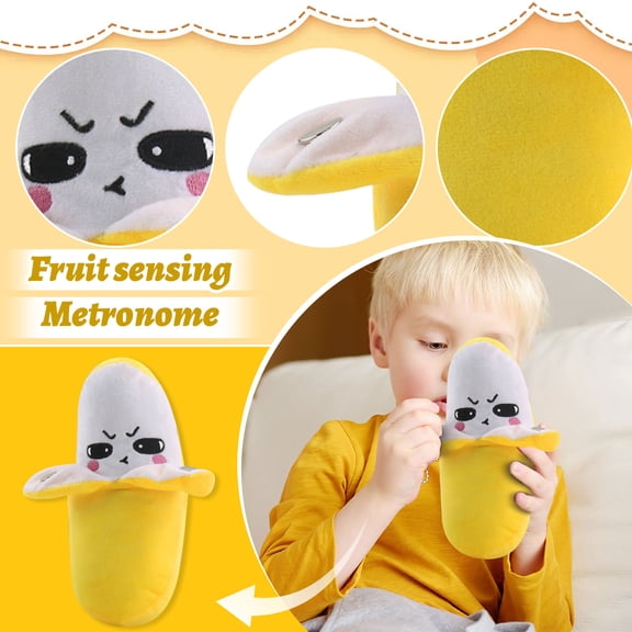 Musical Banana Plush Toy, Interactive Sound-Making Sensory Plush with Dual Player Mode, Soft Cuddly Stuffed Banana for Party and Holiday Gift, Stress Reliever