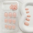 thumbnail image 3 of Uñas postizas cuadradas extra cortas con punta francesa arcoíris, reutilizables, de acrílico brillante, 24 unidades., 3 of 5