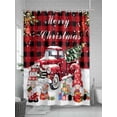 thumbnail image 5 of Christmas Small Stall Shower Curtain, Waterproof Shower Curtains for Bathroom, Winter Red Truck Xmax Cardinal Gnomes Gifts Washable Fabric Cloth Bath Curtain for Bathtub with Hooks 36x72 Inches, 5 of 6