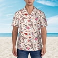 thumbnail image 2 of Sikiie Dachshund And Eiffel Tower Print Men's Hawaiian Shirt, Summer Beach Button Pocket Short Sleeve T-Shirt,Medium, 2 of 7