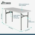 thumbnail image 3 of Peakform Compact Indoor or Outdoor Folding Banquet Table, 4 Foot, White, 3 of 12