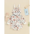 thumbnail image 2 of FEORJGP Infant Baby Boys Girls Easter Hooded Romper Newborn 0-18M Long Sleeve Jumpsuit Carrot Easter Egg Print Bodysuit Loose Casual Bunny Outfit Spring Fall, 2 of 9