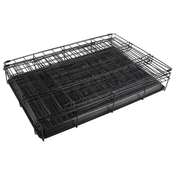 HEMOTON Folding Steel Pet Cage for Small and Medium Dogs Cats Rabbits Black Color Durable and Practical 30.5x20.5x28 Inches