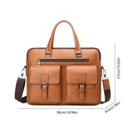 SCNOR Mens Convertible Textured PU Leather Briefcase - 3-in-1 Handheld/Shoulder/Crossbody, Laptop-Friendly, Lightweight for Office/Business Trip/Casual Use