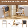 thumbnail image 6 of Ktaxon Folding Chairs Beech Frame Foldable Event Chairs Fabric Padded Diner Chairs with Arms for Office and Party Reading Dining Set of 2 Light Gray, 6 of 8