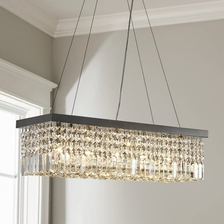 

GAHACONNIE Saint Mossi 5-Lights K9 Crystal Chandelier Modern Chandelier in Raindrop Chandelier Design Modern Flush Mount Ceiling Light Fixture Crystal Pendant Light Fixture H9 x W10 x L31