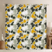 Castle Fairy Abstract Camouflage Curtains Pack of 2 (42x84 Each) for Boys Girls,Geometric Camo Curtains Blackout,Vintage Aesthetic Bedroom Curtains,Ultra Soft Home Decor