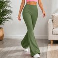 thumbnail image 6 of Ovbmpzd Women’s Yoga Pants Petite Tummy Control Flare Army Green Leggings Casual Long Mid Waist Leggings,XL, 6 of 6