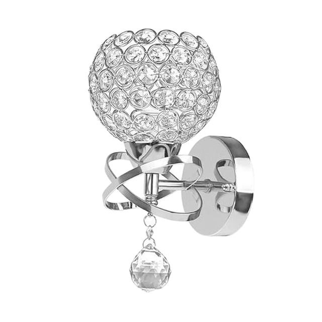 Lámpara de aplique de pared de cristal moderna, accesorio de iluminación de espejo, lámpara decorativa de montaje en pared con zócalo E27 para cabecer - Pta Sunnimix Lámpara de pared de cabecera de cristal