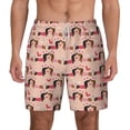 thumbnail image 3 of Uemuo Dachshund Couple Pattern Mens Swim Trunks Quick Dry Board Shorts with Mesh Lining, Stretch Beach Shorts Quick Dry No-Chafing Board Shorts-X-Large, 3 of 9