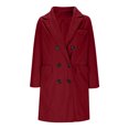 thumbnail image 3 of Drses Women's Classic Notched Lapel Double-Breasted Warm Pea Coat Overcoat with Pockets, 3 of 5