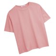thumbnail image 3 of Camiseta holgada mujer verano cuello redondo manga corta casual top, rosa, s Vogacara AP001475-11, 3 of 7