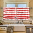 thumbnail image 5 of Ryvnso Red and White Stripes Curtains Sets Short Curtain Rod Pocket Half Window Cafe Farmhouse Tier 2 Panels 57"W x 24"L, 5 of 7
