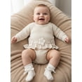 thumbnail image 4 of BemeyourBBs Toddler Baby Girl Swimsuit Newborn Infant Bathing Suit One-Piece Swimsuits Flower Striped Rash Guard Long Sleeve Zipper Swimwear Summer Beach Wear, 4 of 9