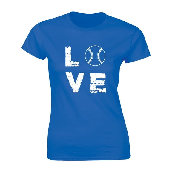 Womens LOVE Baseball Funny Sporting Lover Home Run Cute Relationship Tee Shirt