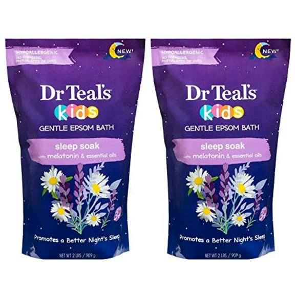 Dr Teal's Kids Sleep Soak Gentle Epsom Bath, 2 lbs (2 pack) (Bundle)