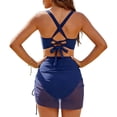 thumbnail image 7 of XuJwPNcy Women's Tankini Sets Two Piece Bathing Suits Summer Mesh Drawstring Swim Skirts with Tankini Swimsuits, 7 of 7
